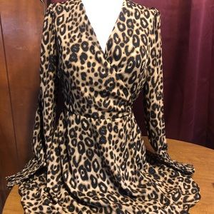 NWT Mi Ami women’s animal print wrap mini dress
